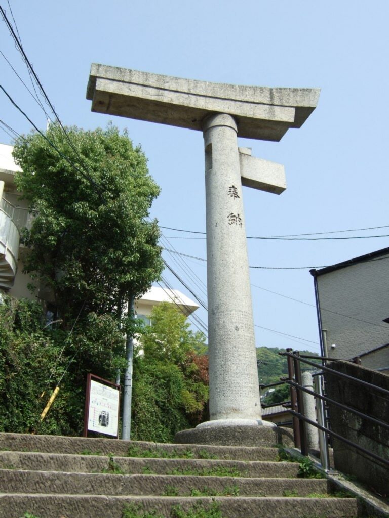 View of the one-legged Sanno Shrine