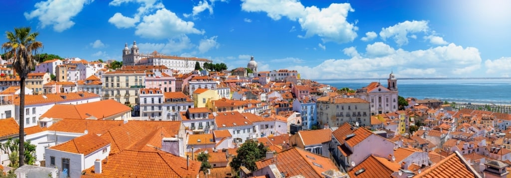 Aerial view of Alfama Lisbon