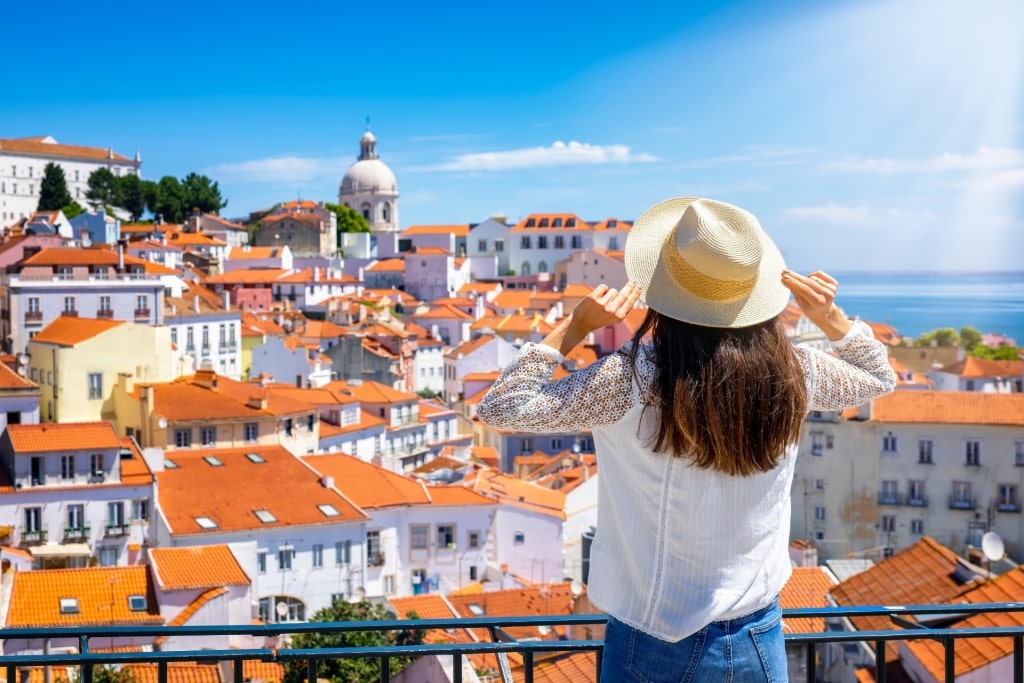 Woman sightseeing in Alfama