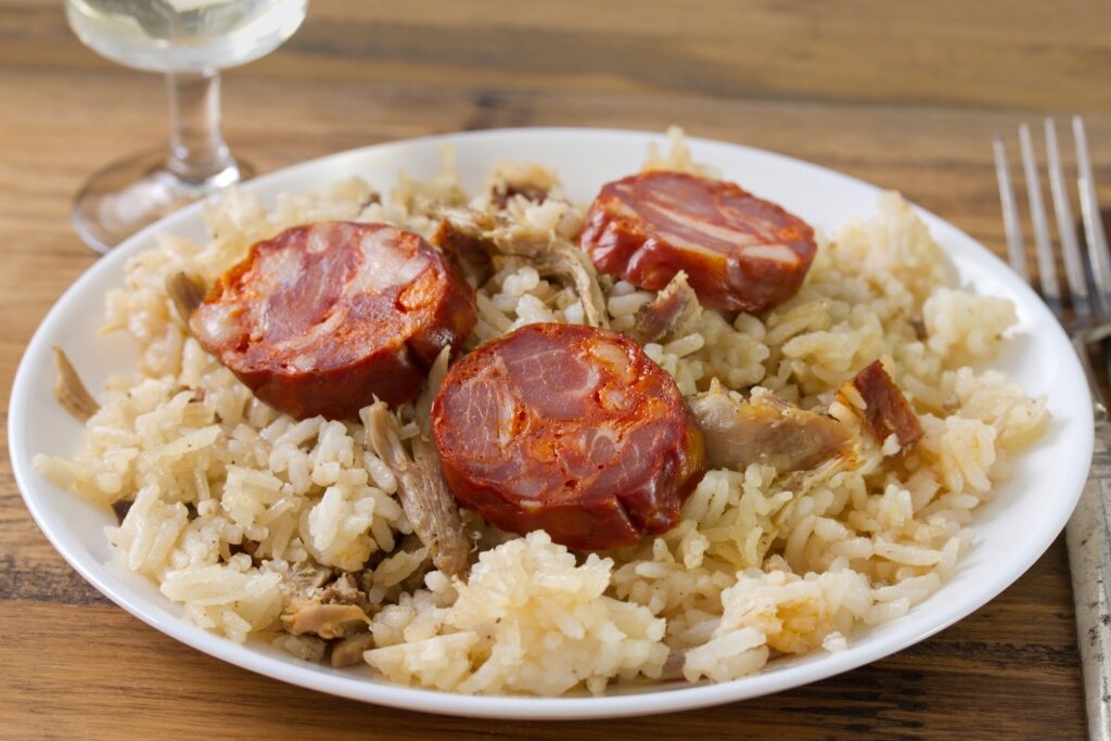 Arroz de pato on a plate