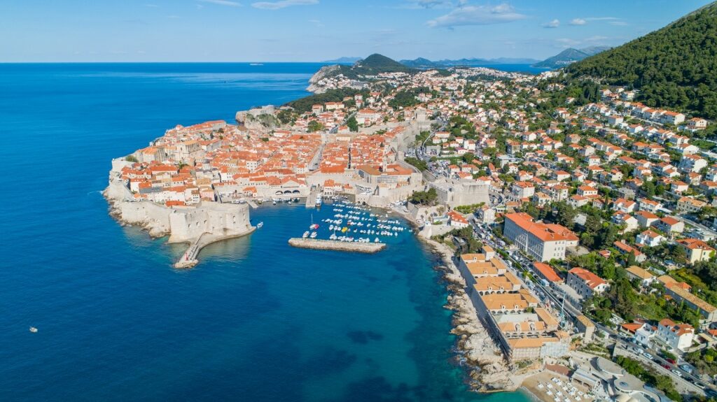 Aerial view of Old Town Dubrovnik, Croatia