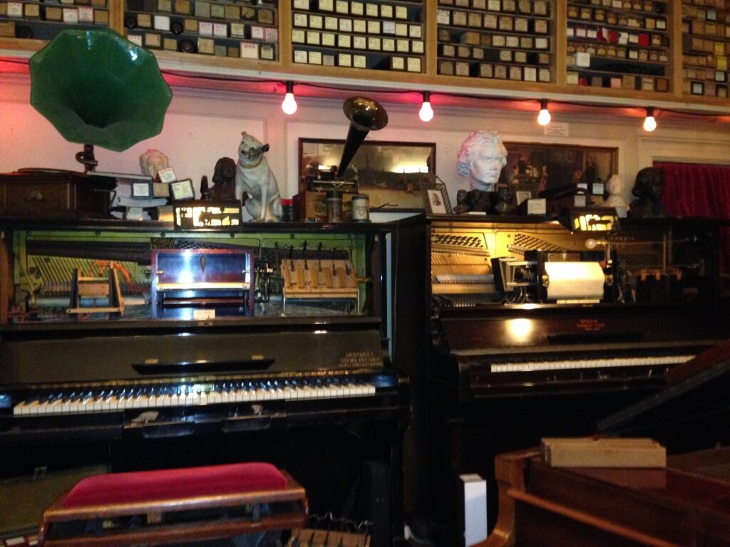 View inside the Pianola Museum