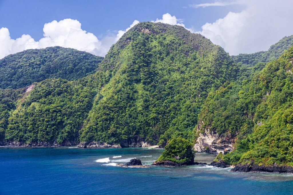 View of the National Park of American Samoa, Pago Pago from the water