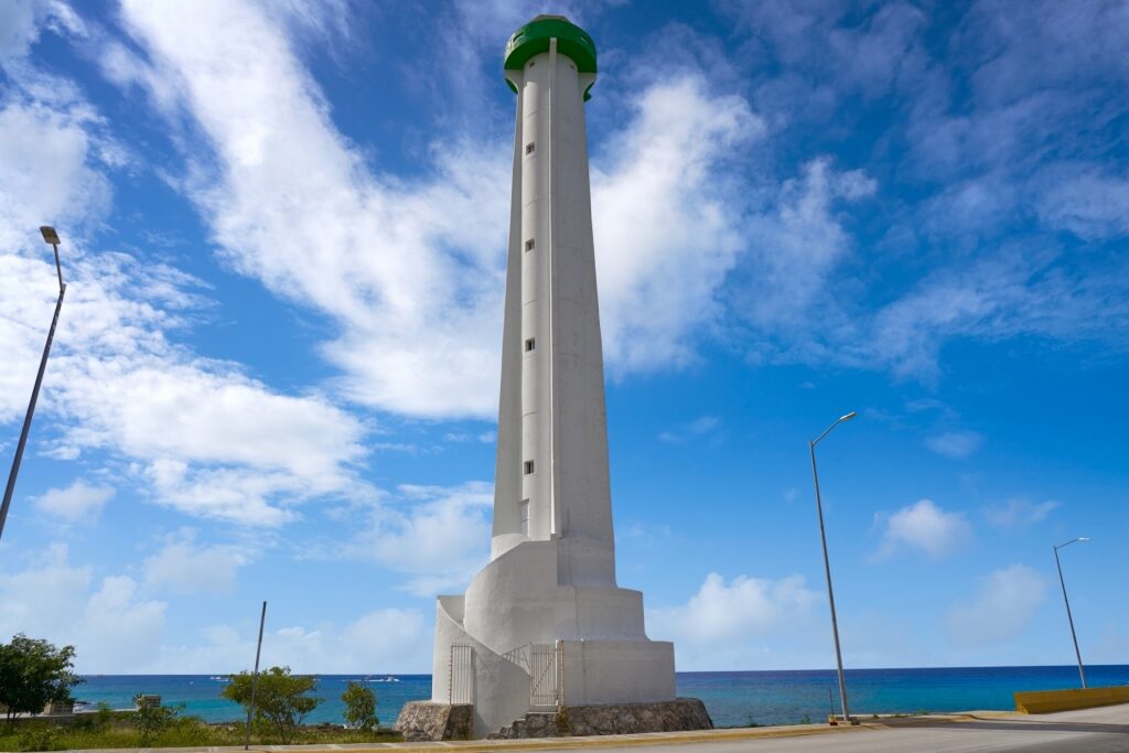 View of Playa Caletita Lighthouse in San Miguel de Cozumel