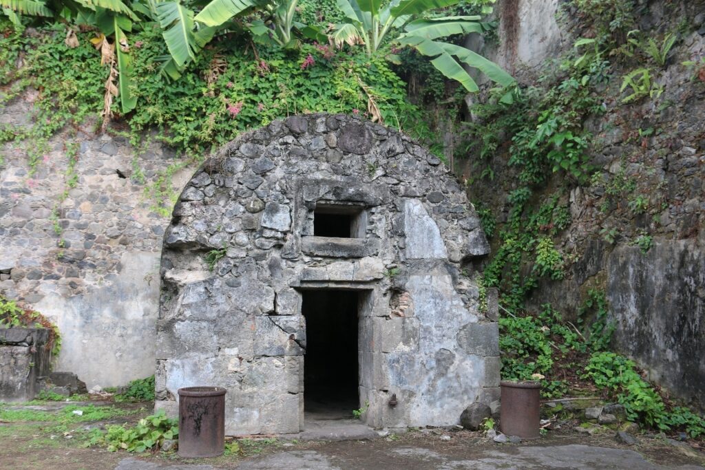 Historic site of Cyparis' Prison in Saint Pierre, Martinique