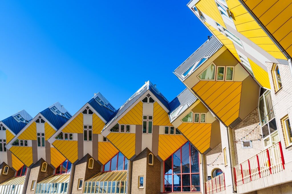 Unique architecture of the Cube Houses in Rotterdam, Netherlands