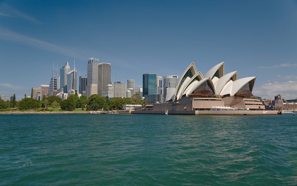 View of the opulent Sydney Opera House in Sydney, Australia