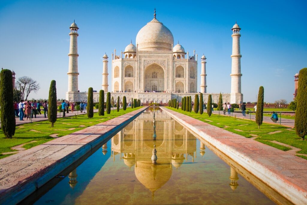 Beautiful landscape of Taj Mahal in Agra, India