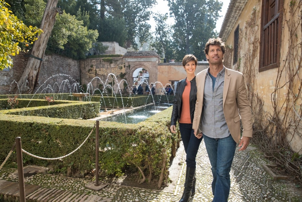 Couple exploring Alhambra, Granada