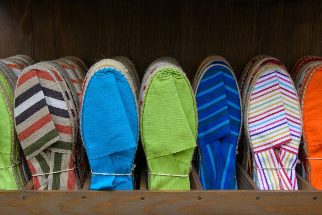 Espadrilles at a store in Spain