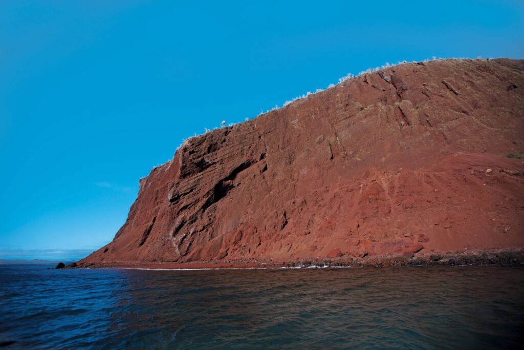 Unique red cliffs of Rábida Island, Galapagos