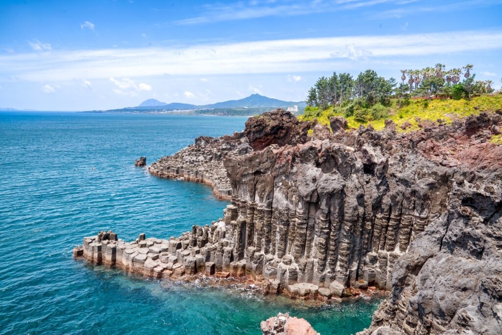 Rock formations of Jusangjeolli Cliffs in Jeju Island, South Korea