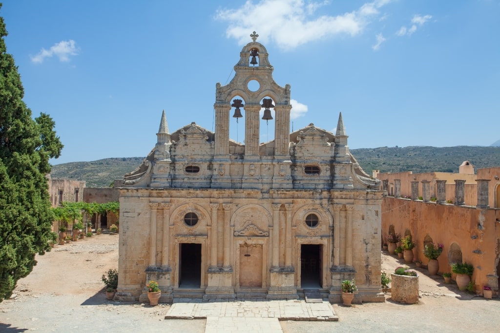 Beautiful exterior of the Arkadi Monastery