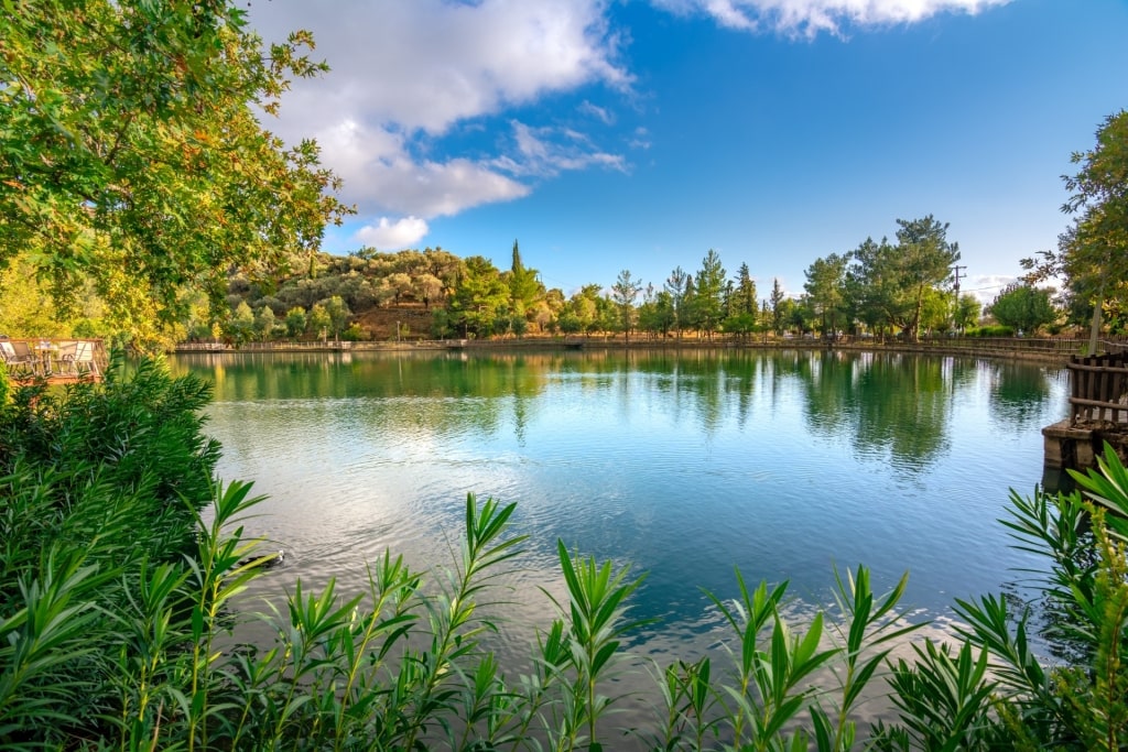 Beautiful landscape of Zaros Lake