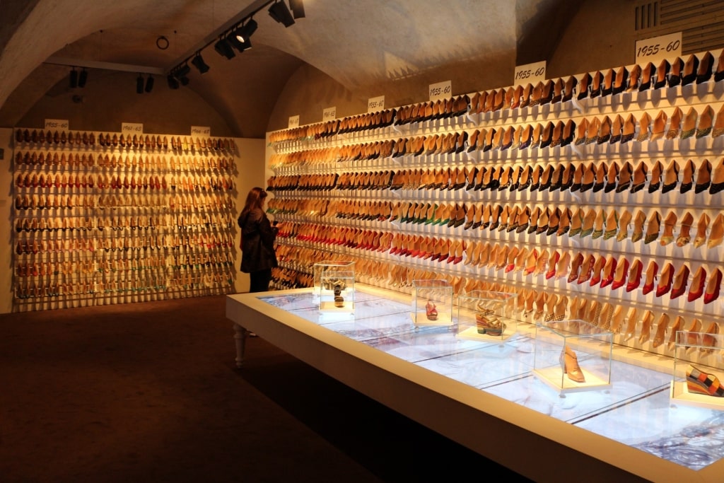 Shoes inside the Ferragamo Museum