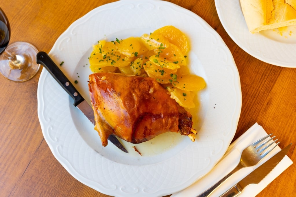 Cochinillo asado on a plate