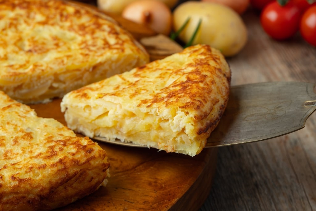 Slice of tortilla española