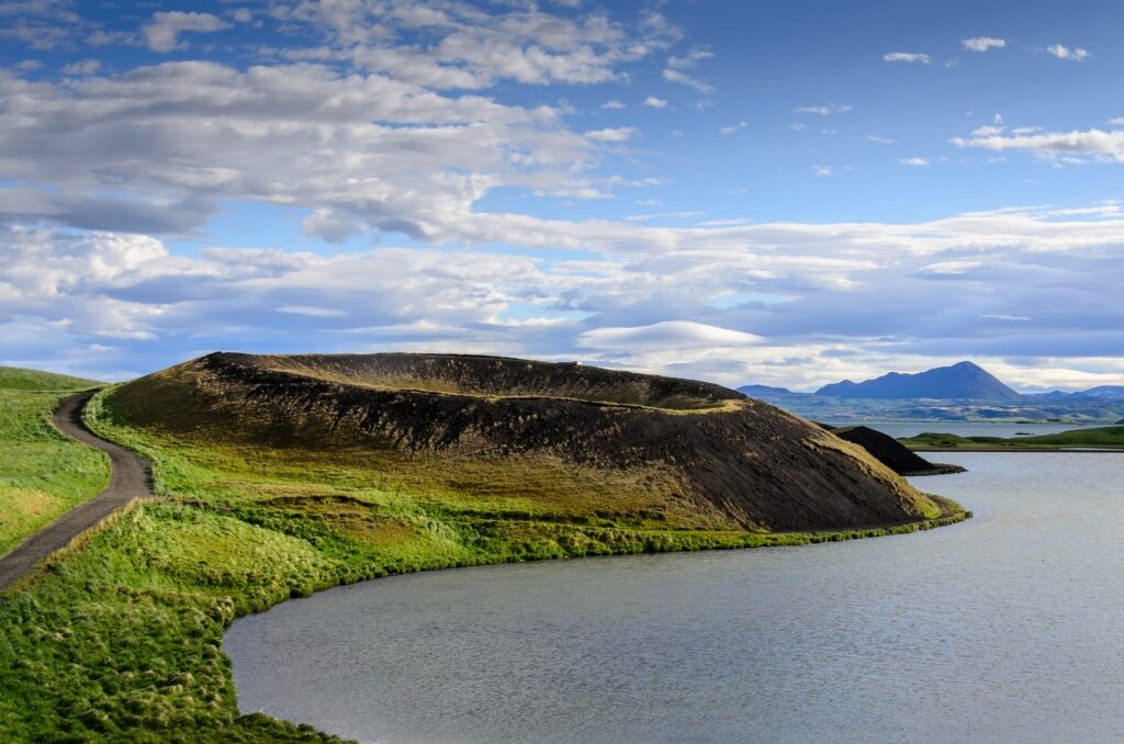Scenic landscape of Lake Mývatn