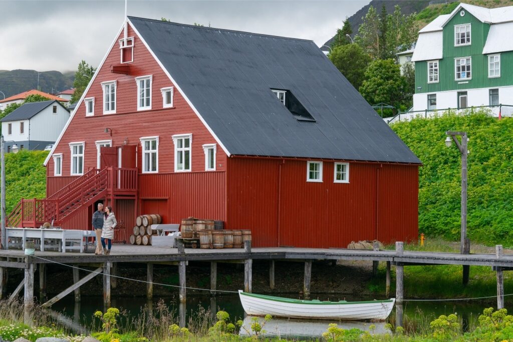 Red facade of the Herring Era Museum, Siglufjörður