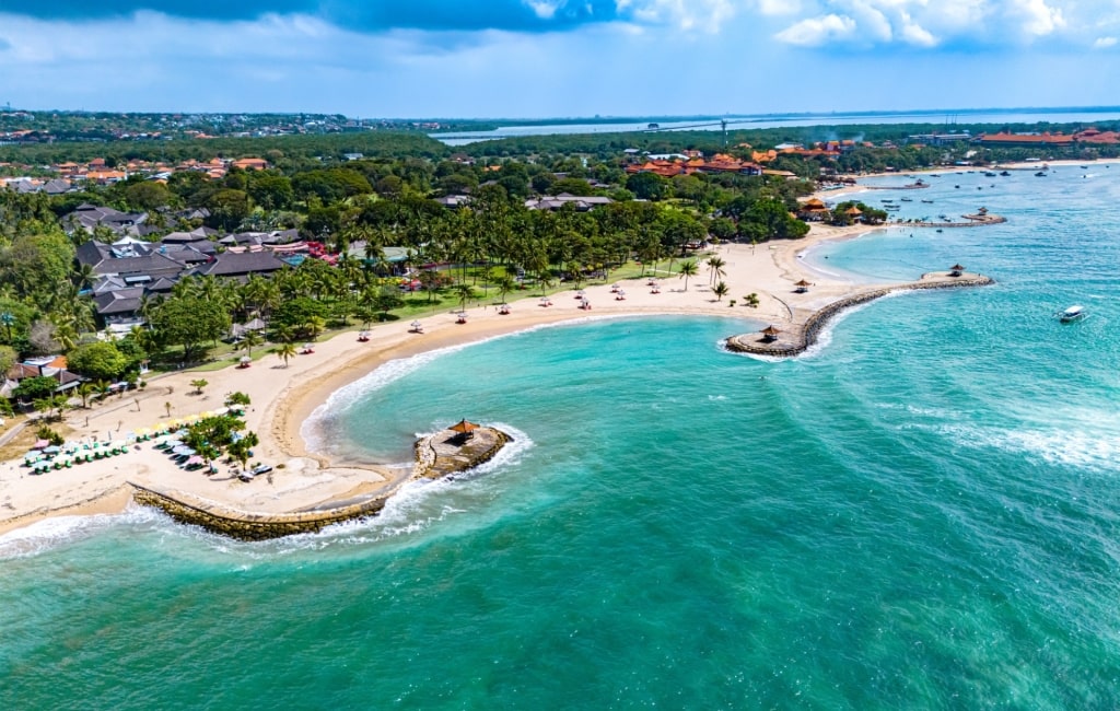 Soft sands of Nusa Dua Beach in Bali, Indonesia