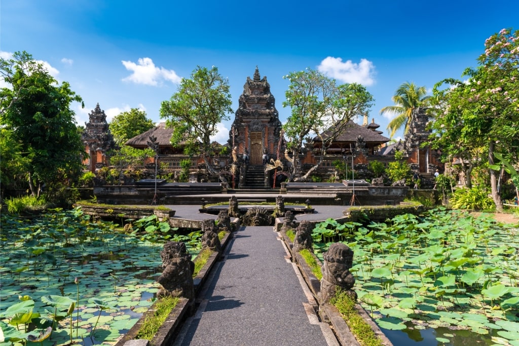 Historic site of Saraswati Temple in Bali, Indonesia
