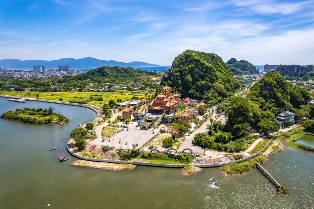 Scenic landscape of Mable Mountains in Danang, Vietnam