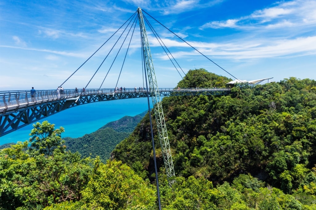 Lush landscape of Sky Bridge in Langkawi, Malaysia