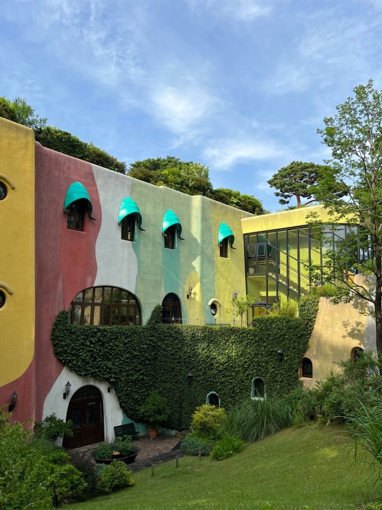 Colorful exterior of Ghibli Museum