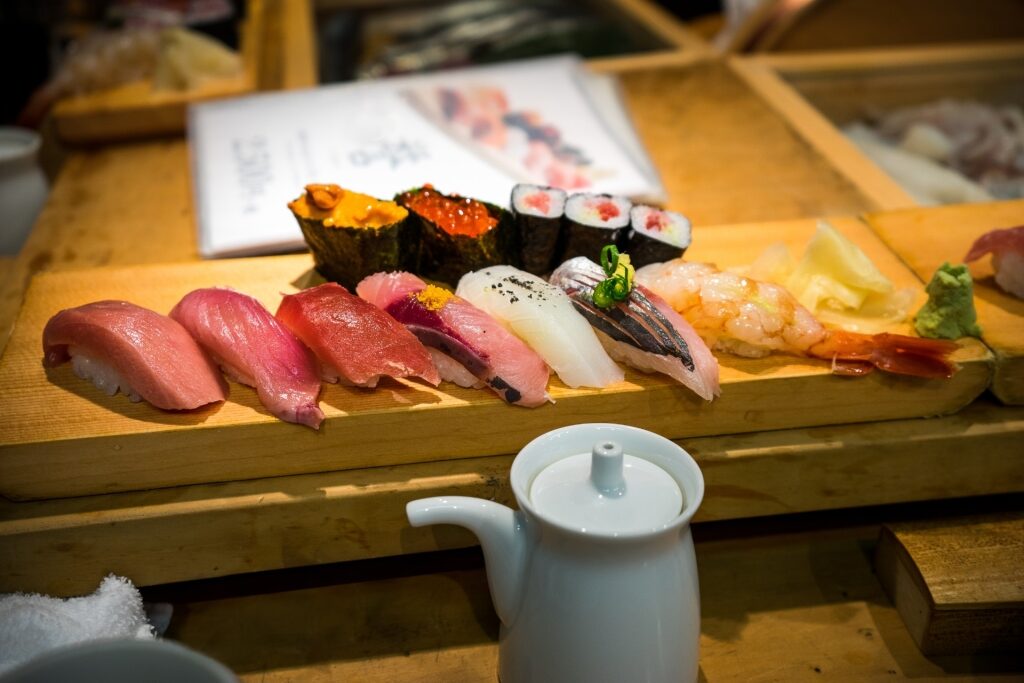 Sushi at Tsukiji Outer Market in Tokyo