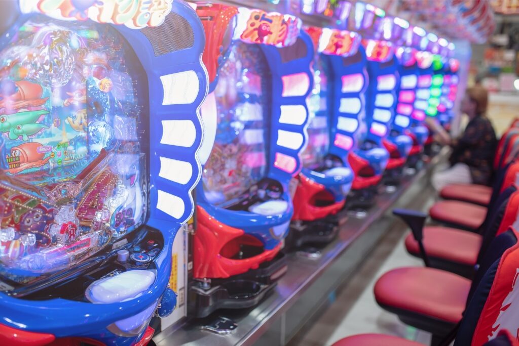 View inside a pachinko parlor in Japan