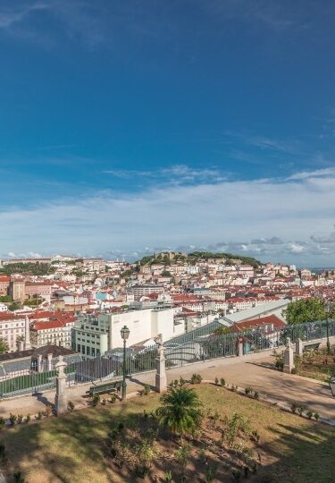 View from Miradouro de São Pedro de Alcântara in Principe Real Lisbon