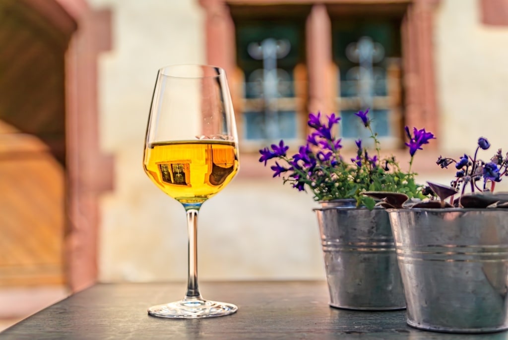 Glass of Alsatian wine