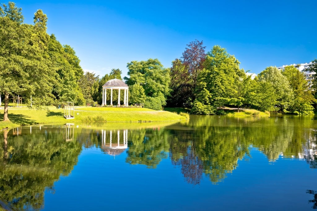 Lush landscape of Orangerie Park