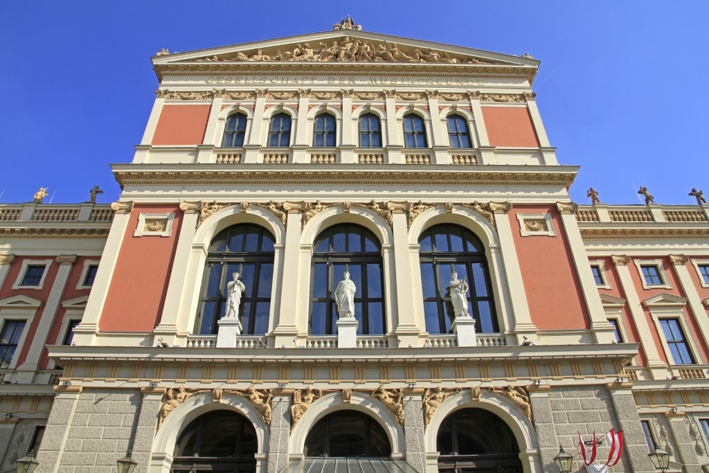 Opulent exterior of Musikverein