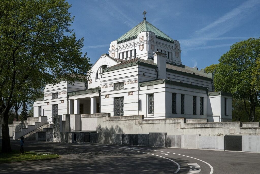 White facade of Funeral Museum in Vienna