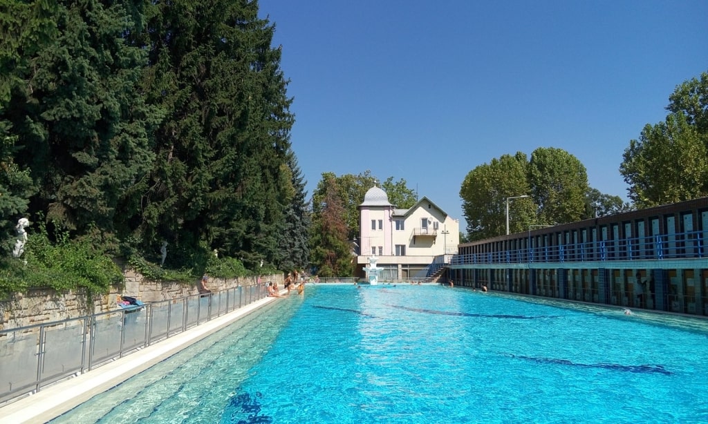 View of the baths in Csillaghegyi Strandfürdő