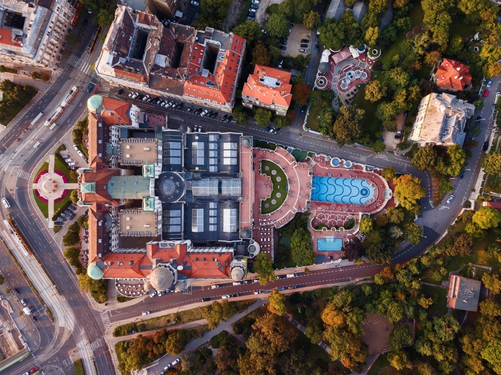 Birds eye view of Gellért Thermal Bath