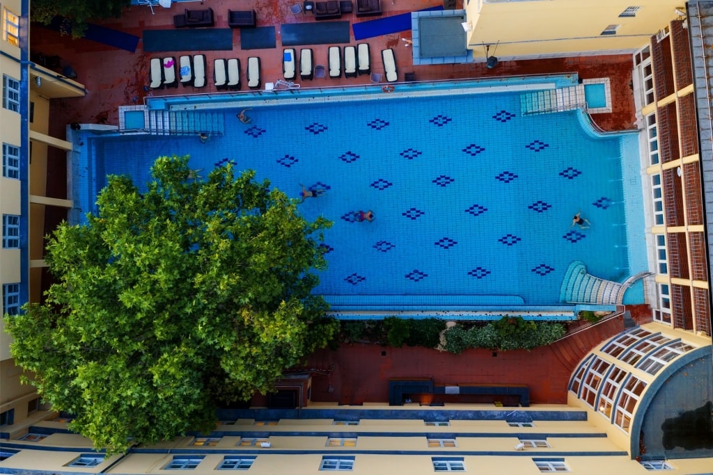 Aerial view of Lukács Thermal Bath
