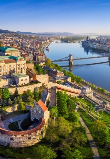 Aerial view of the Castle District Budapest