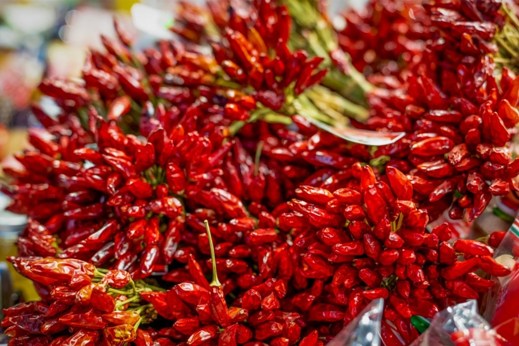 Paprika at a market in Budapest