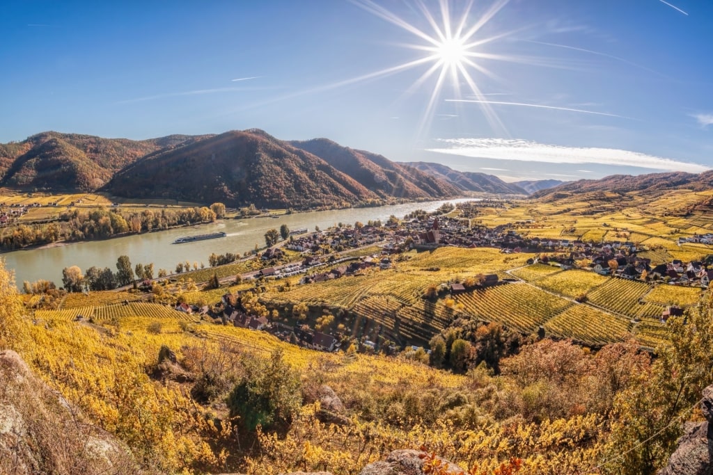 View of Wachau Valley in Autumn