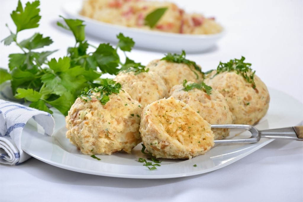 Plate of savory semmelknödel