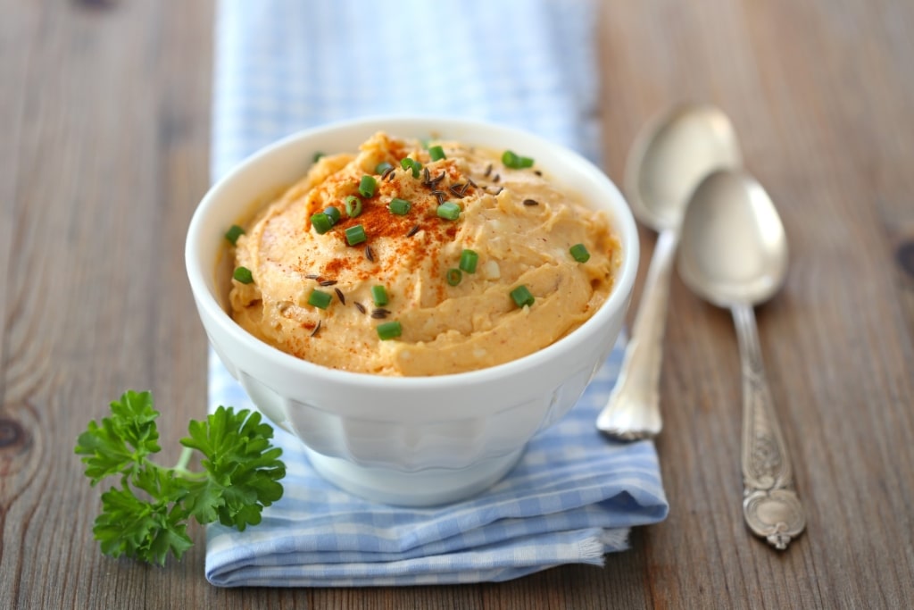 Bowl of tasty obatzda