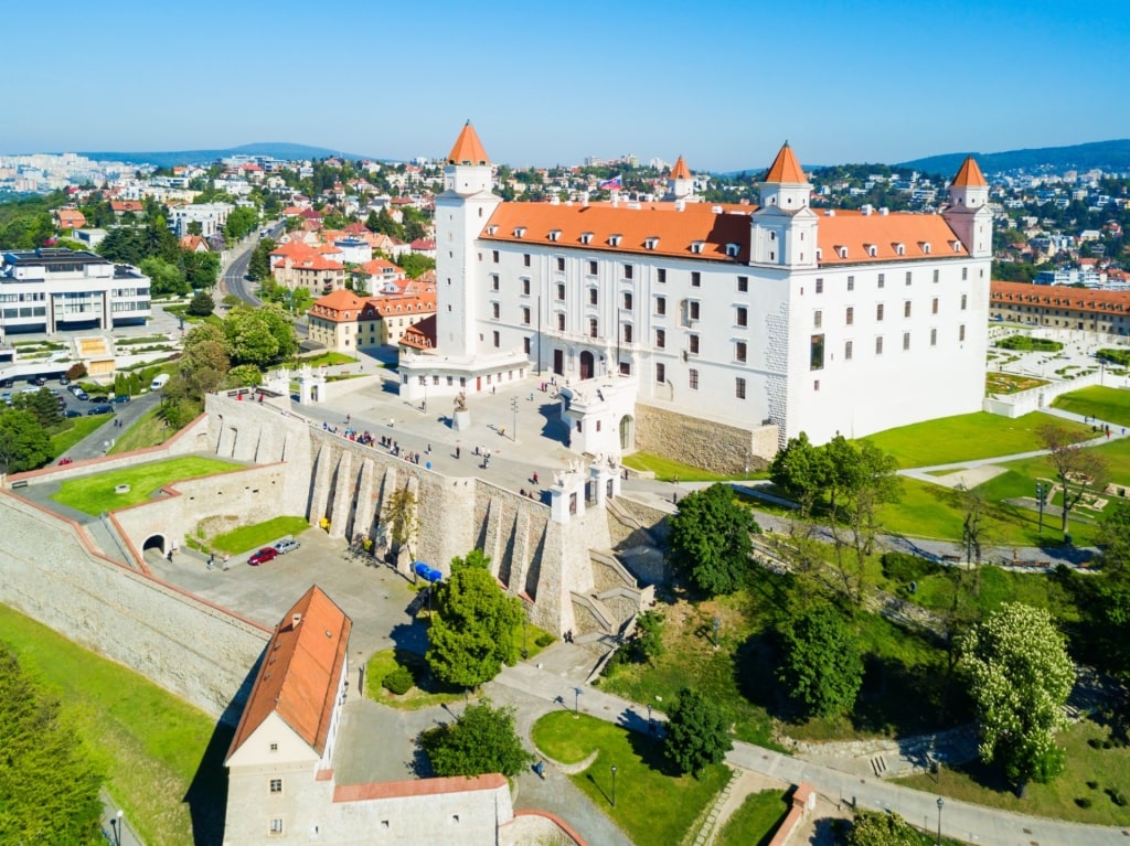 Aerial view of Bratislava Castle