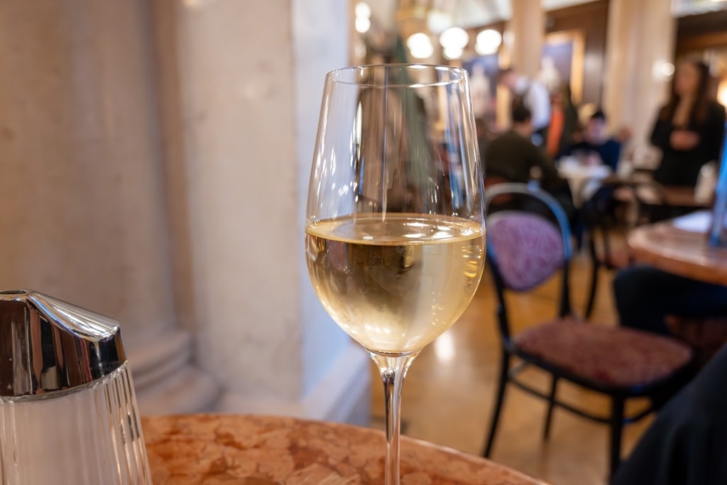 Glass of Austrian wine