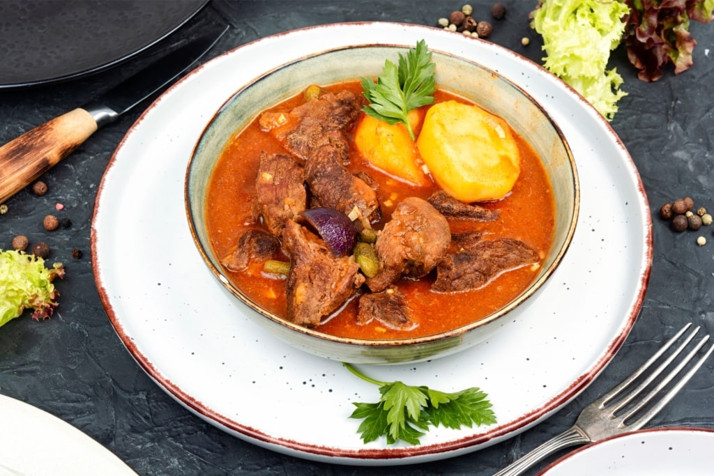 Bowl of hearty gulasch