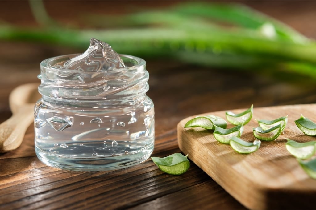 Aloe vera in a small jar
