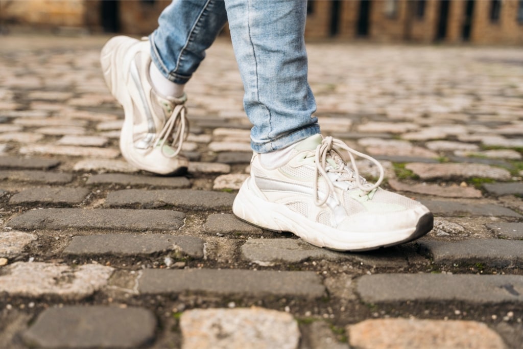 Man wearing sneakers