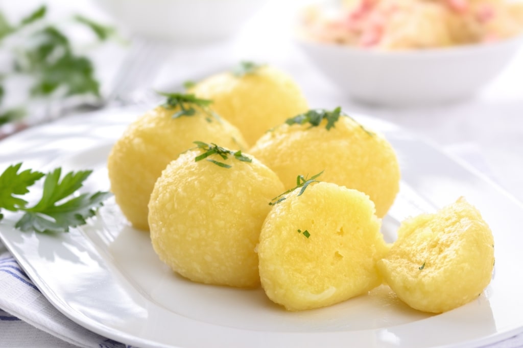 Plate of savory knödel