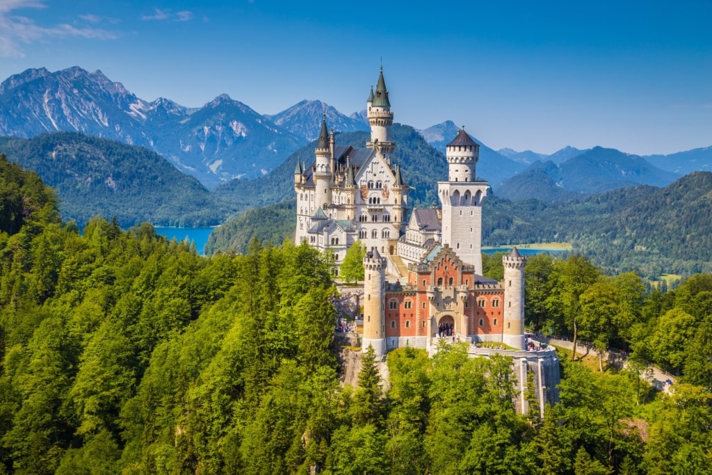 Fairytale-like landscape of Neuschwanstein Castle